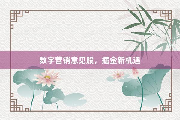 数字营销意见股，掘金新机遇